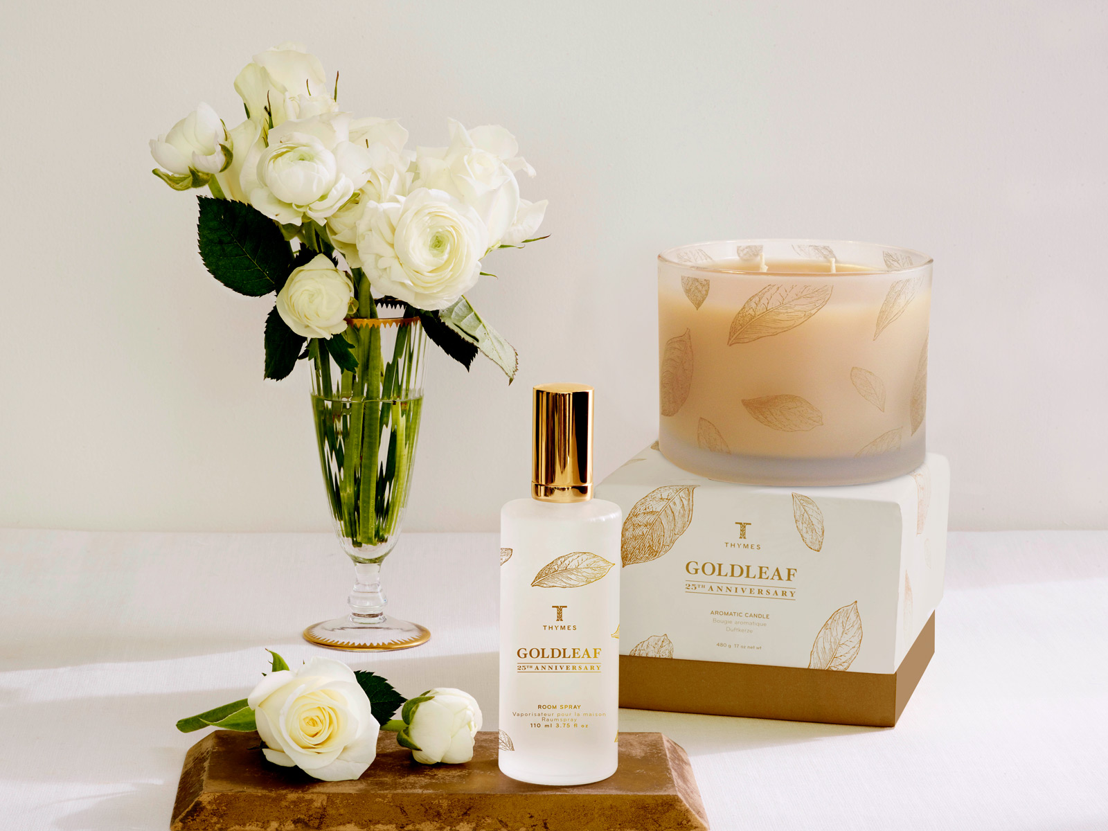 Thymes Goldleaf is one of of Thymes oldest and most popular collections.  This Thymes Goldleaf gift set features the best of the Thymes goldleft  collection